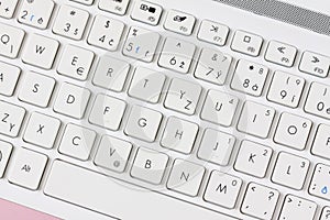 White Key Board Laptop Computer