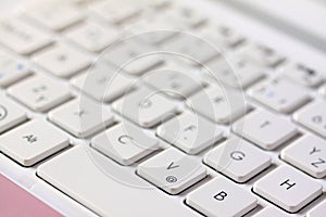 White Key Board Laptop Computer