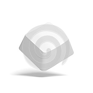 White keyboard key. Copy space. Button. Blank.