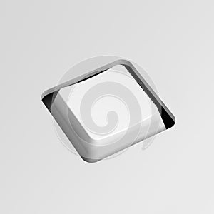 White keyboard key. Copy space. Button. Blank. Pressed.