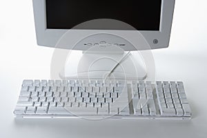 White Keyboard and Monitor