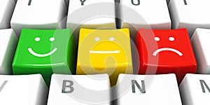 White keyboard positive, neutral and negative