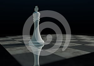 White king alone on a chessboard 2