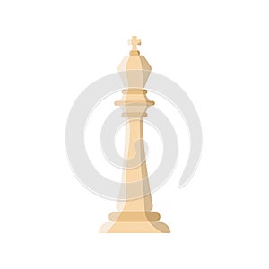 White king chess piece flat style icon