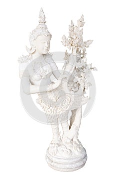White Kinnari statue