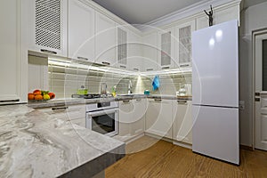 White kitchen in classic style