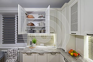 White kitchen in classic style