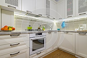 White kitchen in classic style