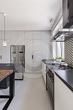 White kitchen with fitted cabinets