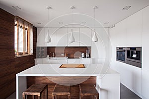 White kitchen island