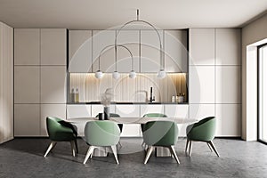 White kitchen with table and chairs