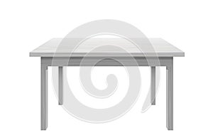 White kitchen tables. Modern wood tabletop top with stylish plastic surface.