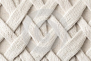 White knitted fabric as background, closeup,  Textile texture