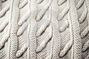 White knitted wool sweater background