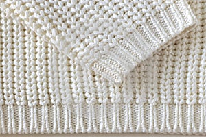 White knitted wool texture background