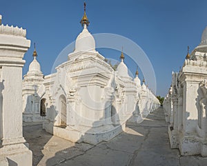 White Kuthodaw Pagoda in Myanmar