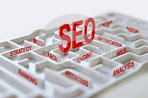 White labyrinth and complex step of SEO.