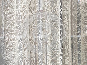 White lace fabric texture curtain