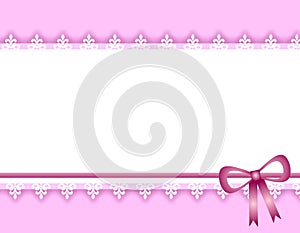 White Lace Purple Ribbon Border Background