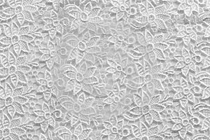 White lace with small flowers. No any trademark or restrict matter in this photo