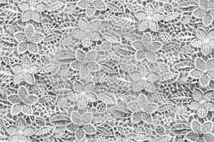 White lace with small flowers. No any trademark or restrict matter in this photo