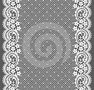 White Lace. Vertical Seamless Pattern.