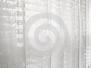 White Lace Window Blinds Abstract Pattern