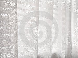 White Lace Window Blinds Abstract Pattern