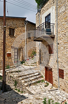 The white ladder street of Pano Lefkara village. Larnaca District. Cyprus