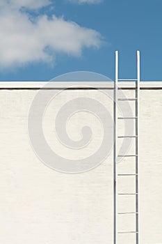 White ladder to the blue sky