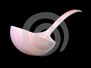 White Ladle on a black background