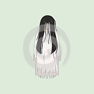 White Lady Cartoon Ghost Character photo