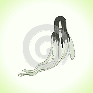 White Lady Cartoon Ghost Character photo