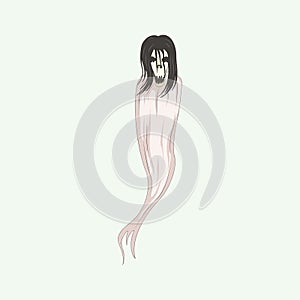 White Lady Cartoon Ghost Character photo