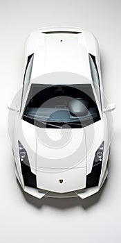 White Lamborghini Supercar On Sigma 85mm F1.4 Dg Hsm Art Background