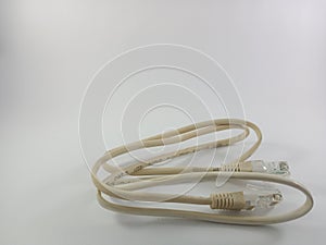 white lan cable with rj45 connector