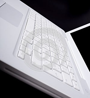 White laptop computer