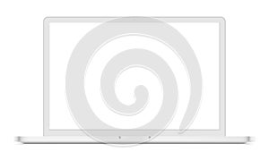 White laptop mockup - front view