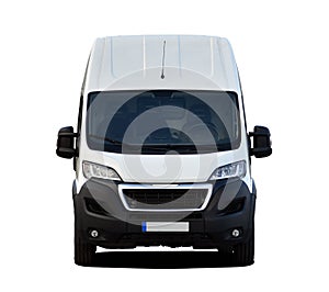 White large delivery van front view