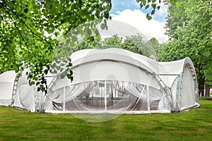 White large luxury camping party tent glamping for sustainable living