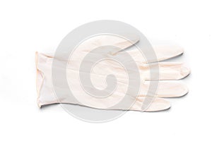 White latex medical glove