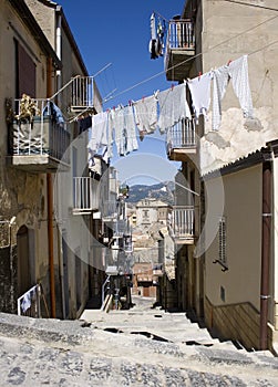 White laundry hanging to dry, Leonforte