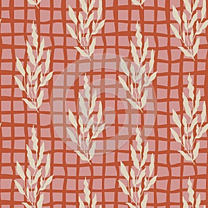 White Leaf Silhouettes Seamless Pattern