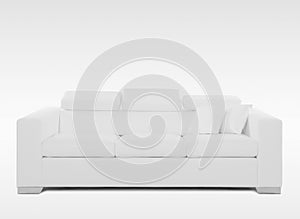 White leather couch isolated on white