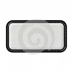 White leather patch isolated on white background