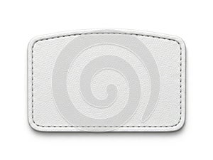 White leather patch isolated on white background