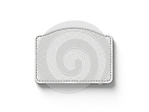 White leather patch isolated on white background