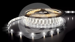 The White LED Strip Lights of Sleek Illumination for Modern Spaces. photo