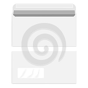 White left hand window self seal envelope, mock up