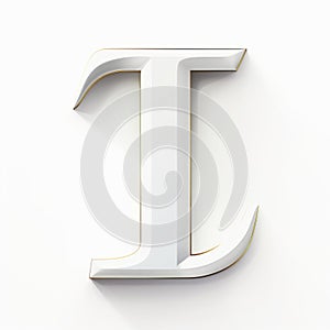 White Letter L With Ornament - Vray Tracing Style